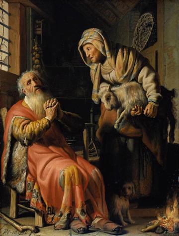 tobit accusing anna  rembrandt